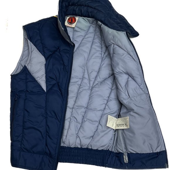 Vintage Women's Ski Vest Mountain Goat by White Stag Puffer 80's Red Blue Yellow - Picture 12 of 16